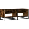 Image de vidaXL Armoire TV chêne fumé 120,5x40x46 cm Bois composite et métal