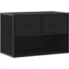 Image de vidaXL Armoire TV noire 60x31x39,5 cm Bois composite et métal