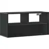 Image de vidaXL Armoire TV noire 80x31x39,5 cm Bois composite et métal