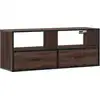 Image de vidaXL Armoire TV Chêne brun 100x31x39,5 cm Bois composite et métal