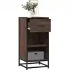 Image de vidaXL Sideboard brun imitation chêne 35,5x35x76 cm bois composite métal