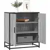 Image de vidaXL Sideboard Gris Sonoma 68x35x76 cm Bois composite et métal