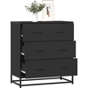 Image de vidaXL Sideboard Noir 68x35x76 cm Bois composite et métal