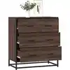 Image de vidaXL Sideboard brun imitation chêne 68x35x76 cm Bois composite & métal