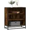 Image de vidaXL Sideboard chêne fumé 68x35x76 cm bois composite et métal