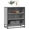Image de vidaXL Sideboard Gris Sonoma 68x35x76 cm Bois composite et métal