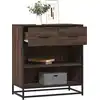 Image de vidaXL Sideboard brun imitation chêne 68x35x76 cm Bois composite