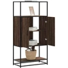 Image de vidaXL Highboard brun imitation chêne 68x35x139 cm Bois composite métal