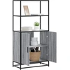 Image de vidaXL Highboard Gris Sonoma 68x35x139 cm Bois composite et métal