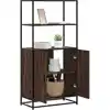 Image de vidaXL Highboard brun imitation chêne 68x35x139 cm Bois composite métal