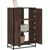 Image de vidaXL Highboard brun imitation chêne 68x35x106,5cm bois composite métal