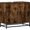 Image de vidaXL Armoire sous lavabo chêne fumé 65x33x60 cm Bois composite