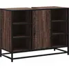 Image de vidaXL Armoire sous lavabo brun imitation chêne 80x33x60 cm