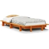 Image de vidaXL Lit en bois massif sans matelas pin brun cireux 75x190 cm