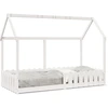 Image de vidaXL Lit d'enfant Lit de maison blanc 90x200 cm pin massif
