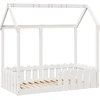 Image de vidaXL Lit d'enfant Lit de maison Blanc 70x140 cm Pin massif