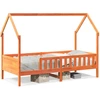 Image de vidaXL Lit d'enfant Lit de maison brun cireux 90x200 cm pin