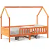 Image de vidaXL Lit d'enfant Lit de maison brun cireux 90x190 cm Pin massif