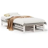 Image de vidaXL Lit en pin massif sans matelas blanc 90x200 cm