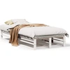 Image de vidaXL Lit en pin massif sans matelas blanc 75x190 cm