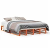 Image de vidaXL Lit en bois massif sans matelas pin brun cireux 120x190 cm