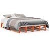Image de vidaXL Lit en bois massif sans matelas pin brun cireux 135x190 cm
