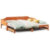 Image de vidaXL Lit de jour Extensible Marron Cire 80x200 cm Pin massif
