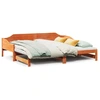 Image de vidaXL Lit de jour Extensible Marron Cire 90x200 cm Pin massif