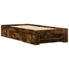 Image de vidaXL Cadre de lit sans matelas chêne fumé 75x190 cm bois composite