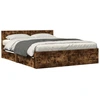 Image de vidaXL Cadre de lit avec tête de lit chêne fumé 160x200 cm bois composite