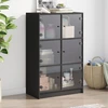 Image de vidaXL Highboard avec portes Noir 68x37x109 cm Bois composite