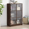 Image de vidaXL Highboard avec portes aspect chêne brun 68x37x109cm Matériau dérivé du bois