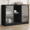 Image de vidaXL Sideboard noir 102x37x75,5 cm Bois composite