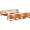Image de vidaXL Ensemble de 9 canapés de jardin avec coussins Pin brun ciré