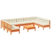 Image de vidaXL Ensemble de 10 canapés de jardin avec coussins Pin brun ciré