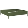 Image de vidaXL Lit surélevé vert olive 100x100x26 cm acier