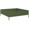Image de vidaXL Lit surélevé vert olive 100x100x33,5 cm Acier