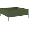 Image de Lit surélevé vert olive 100x100x25 cm acier