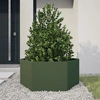 Image de vidaXL Bac à plantes vert olive hexagonal 104x90x45 acier
