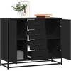 Image de vidaXL Sideboard Noir 92x35x76 cm Bois composite