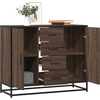 Image de vidaXL Sideboard brun imitation chêne 92x35x76 cm Bois composite