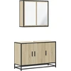 Image de vidaXL Ensemble de meubles de salle de bain 2 pi ¨ces en bois composite ch  ne Sonoma