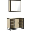 Image de vidaXL Ensemble de meubles de salle de bain 2 pi ¨ces en bois composite ch  ne Sonoma