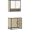 Image de vidaXL Ensemble de meubles de salle de bain 2 pièces en bois composite chêne Sonoma