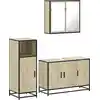 Image de vidaXL Ensemble de meubles de salle de bain 3 pièces en bois composite chêne Sonoma