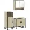 Image de vidaXL Ensemble de meubles de salle de bain 3 pièces en bois composite chêne Sonoma