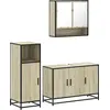 Image de vidaXL Ensemble de meubles de salle de bain 3 pièces en bois composite chêne Sonoma