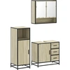 Image de vidaXL Ensemble de meubles de salle de bain 3 pièces en bois composite chêne Sonoma