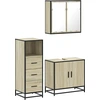 Image de vidaXL Ensemble de meubles de salle de bain 3 pièces en bois composite chêne Sonoma
