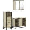 Image de vidaXL Ensemble de meubles de salle de bain 3 pièces en bois composite chêne Sonoma